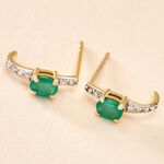 Demi Cr&eacute;oles Barrett Or Jaune Emeraude Diamant - Cr&eacute;oles Femme | Marc Orian