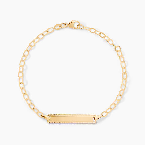 Bracelet Identit&eacute; Gaspardine Maille For&ccedil;at Or Jaune - Gourmettes Enfant | Marc Orian