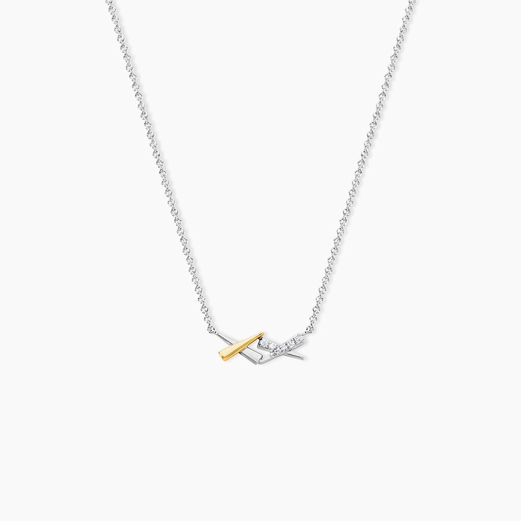 Collier Or Jaune Argent Blanc Oxyde De Zirconium - Colliers avec pierres Femme | Marc Orian
