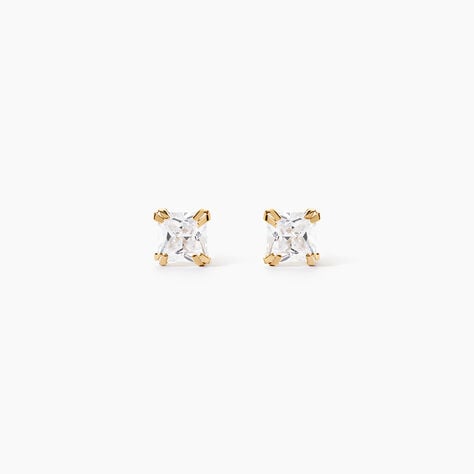 Boucles D'oreilles Puces Or Jaune Doreen Oxydes De Zirconium - Puces Famille | Marc Orian