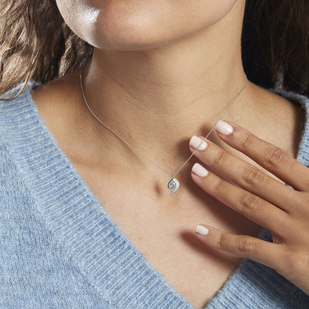 Collier Lydia Or Blanc Topaze Oxyde Oxyde - Colliers avec pierres Femme | Marc Orian