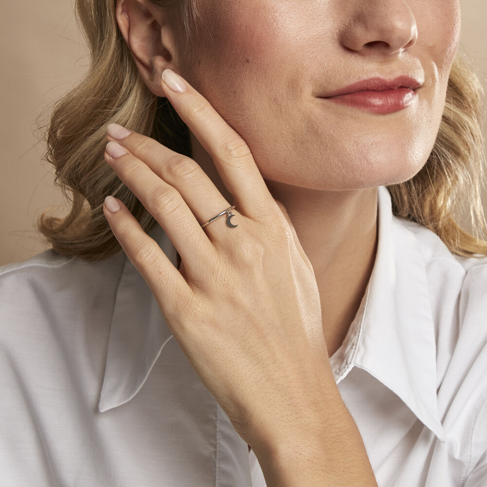 Bague Elvyn Argent Blanc - Bagues breloque Femme | Marc Orian