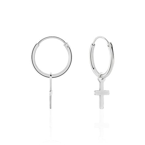Cr&eacute;oles Elvyn Argent Blanc - Boucles d'oreilles pampille Femme | Marc Orian