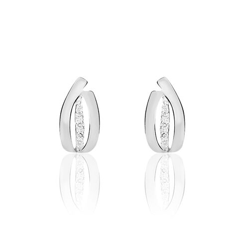 Boucles D'oreilles Puces Aelis Or Blanc Diamant - Puces Femme | Marc Orian