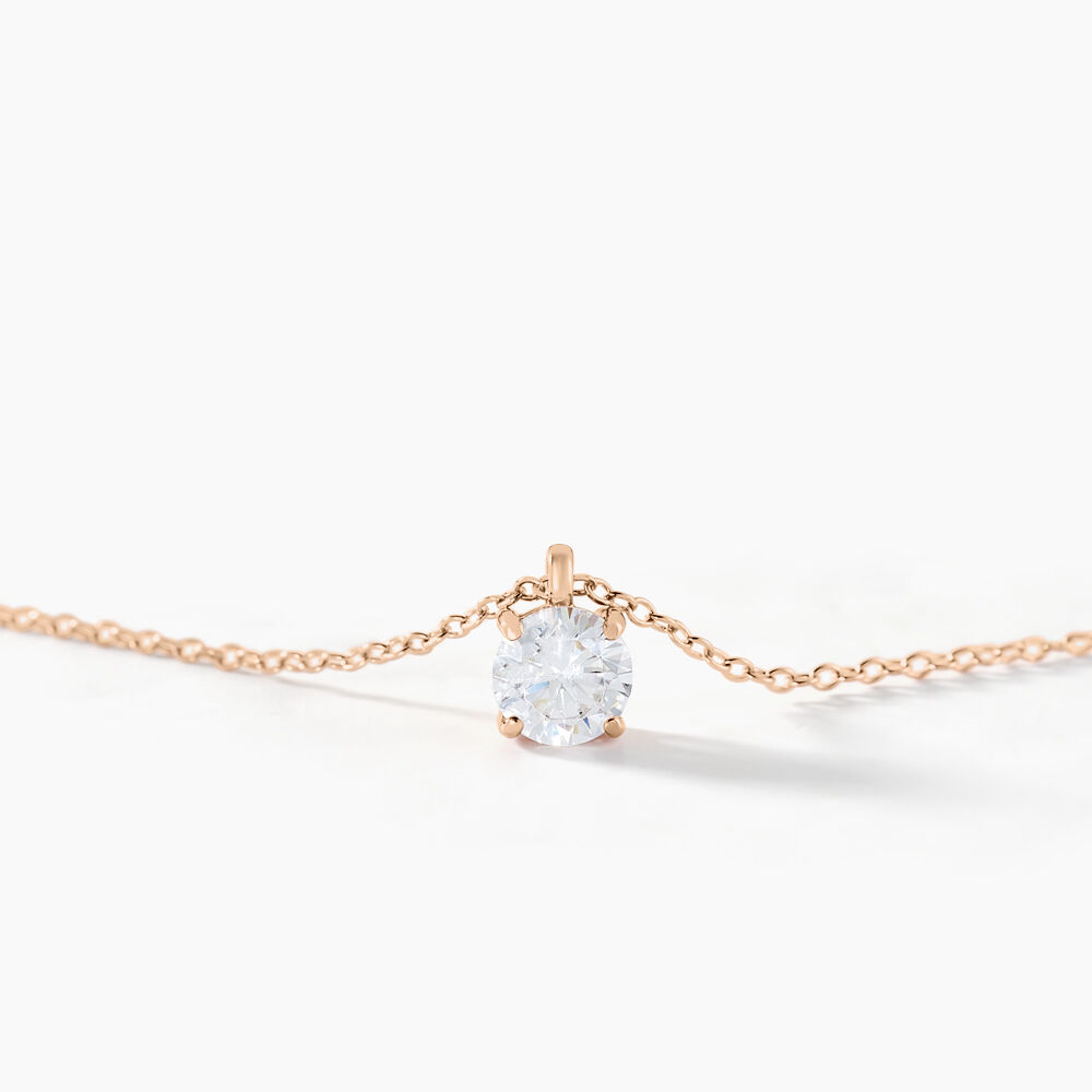 Collier Solitaire Argent Rose Lylwenn Oxyde De Zirconium - Colliers solitaires Femme | Marc Orian