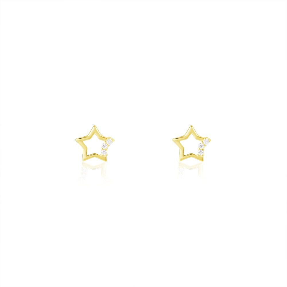 Boucles D'oreilles Puces Camomille Or Jaune Oxyde De Zirconium - Puces Enfant | Marc Orian