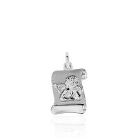 Pendentif Ange Parchemin Or Blanc