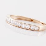 Demi Alliance Davila Or Rose Oxyde - Alliances avec pierres Femme | Marc Orian