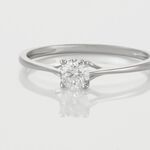 Bague Solitaire Or Blanc Solenia Diamant - Parures de mariage Femme | Marc Orian
