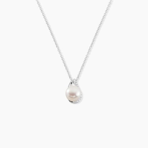 Collier Sasha Argent Blanc Perle De Culture Et Oxyde De Zirconium - Colliers avec pierres Femme | Marc Orian