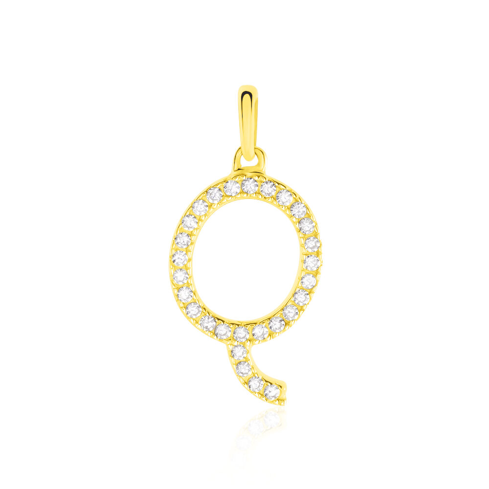 Pendentif Lettre Q Or Jaune Oxyde - Pendentifs Famille | Marc Orian