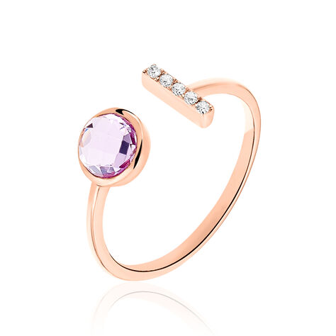 Bague Athenaise Or Rose Amethyste Et Oxyde De Zirconium - Bagues Femme | Marc Orian