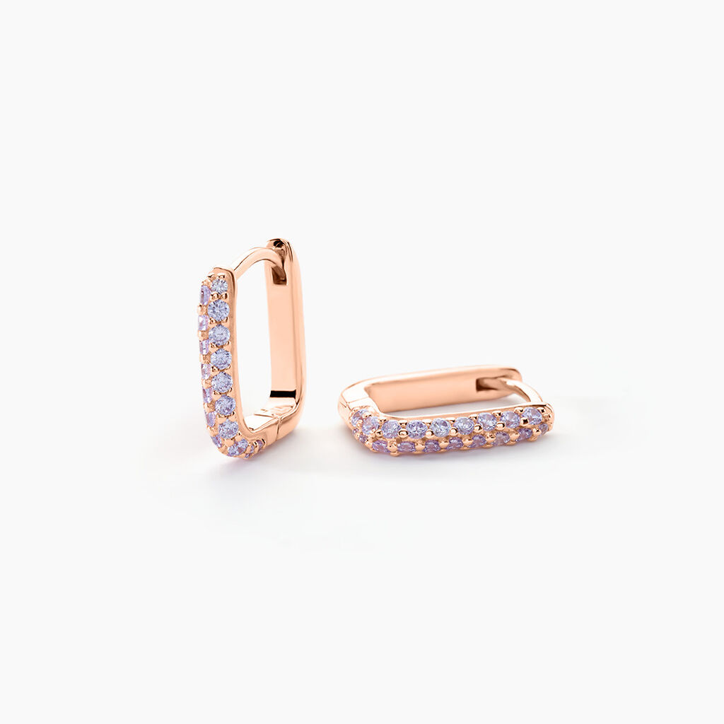 Créoles Aselya Argent Rose Oxyde De Zirconium - Créoles Femme | Marc Orian