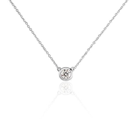 Collier Ofelia Or Blanc Diamant - Colliers solitaires Femme | Marc Orian