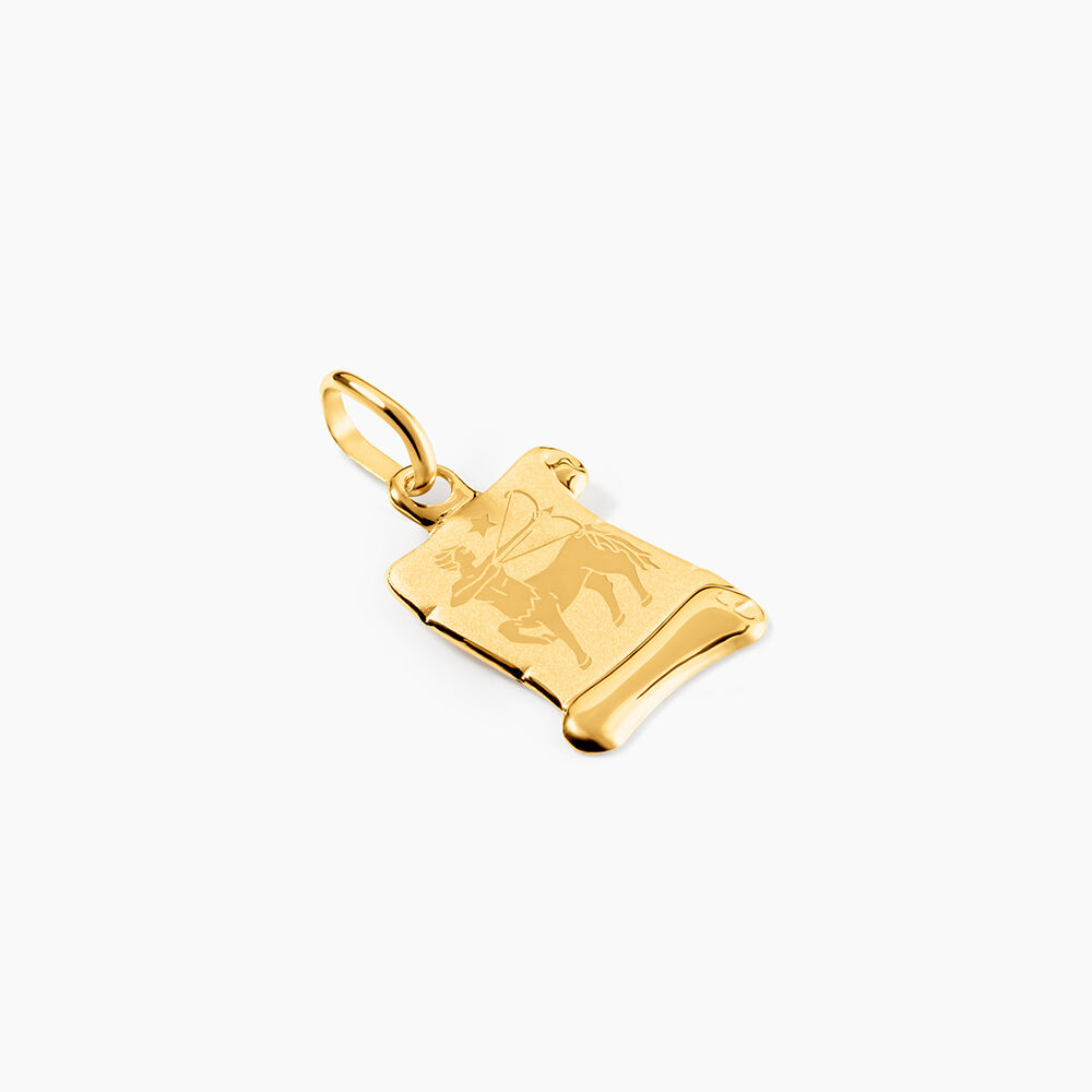 Pendentif Lamie Zodiaque Parchemin Or Jaune - Bijoux personnalis&eacute;s Famille | Marc Orian