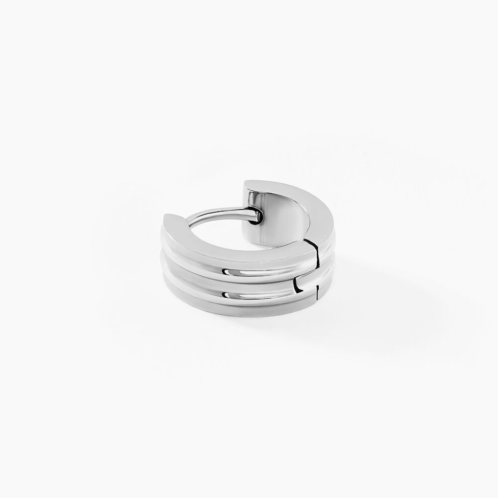 Créole Unitaire Elgin Acier Blanc - Piercings d'oreilles Homme | Marc Orian