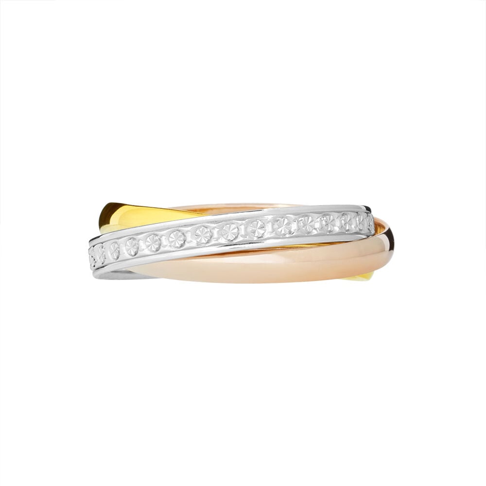 Alliance Entrelacee Diamantee Demi Jonc Classique Or Tricolore - Alliances duo Unisex | Marc Orian