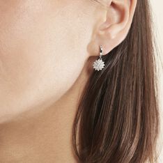 Créoles Argent Blanc Maximille Oxydes De Zirconium - Boucles d'oreilles Créoles Femme | Marc Orian