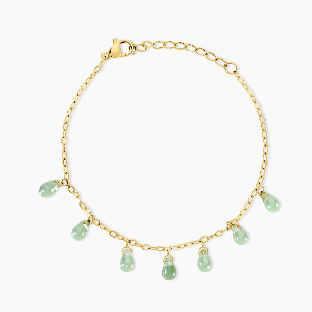 Bracelet Ria Acier Jaune Pierre De Synthese - Bracelets cha&icirc;nes Femme | Marc Orian