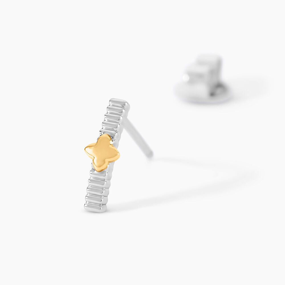 Boucles D'Oreilles Puces Or Jaune Argent Blanc - Puces Femme | Marc Orian