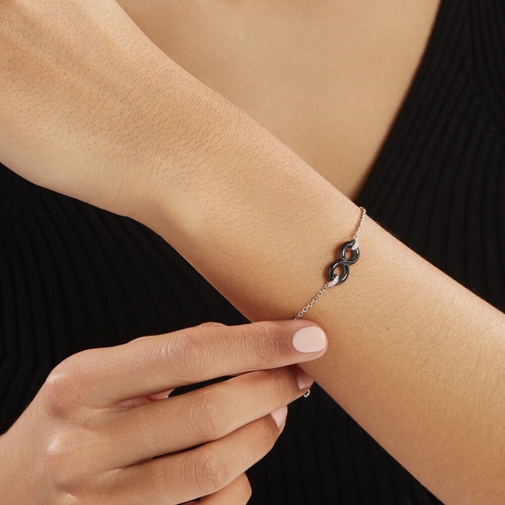 Bracelet Celinia Argent Blanc Céramique Et Oxyde De Zirconium - Bracelets chaînes Femme | Marc Orian