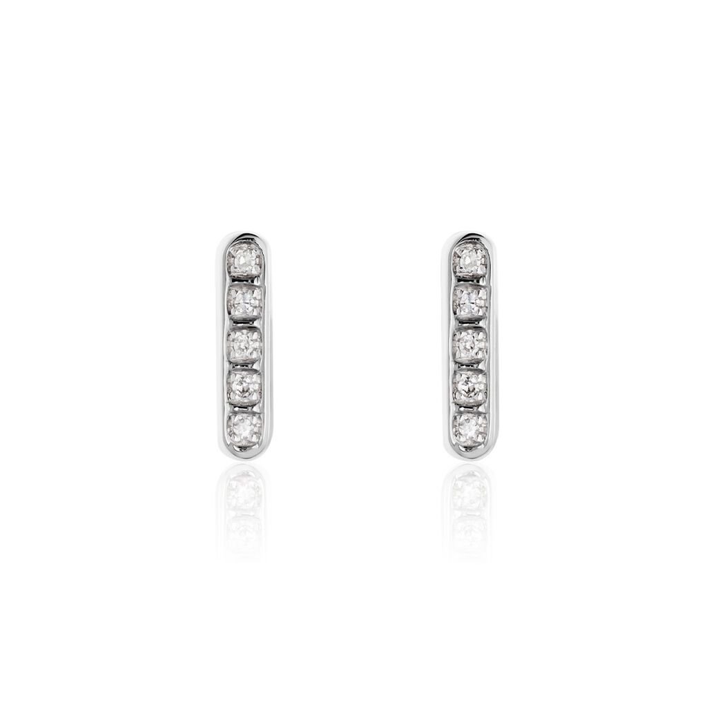 Boucles D'oreilles Puces Rosalin Blanc Diamant Blanc - Puces Femme | Marc Orian