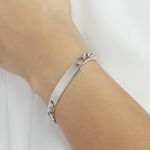 Bracelet Identit&eacute; Casper Argent Blanc - Gourmettes Femme | Marc Orian