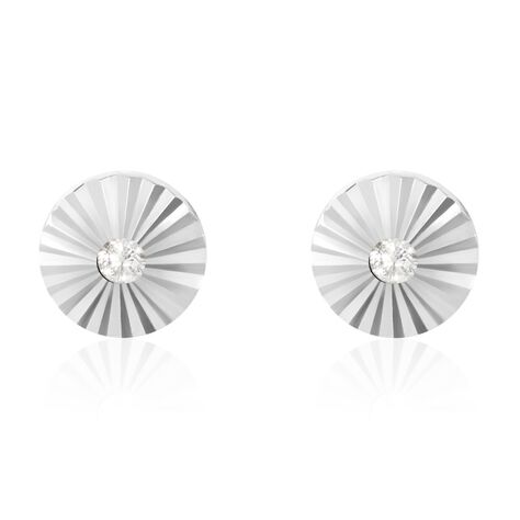 Boucles D'oreilles Puces Argent Blanc Valente Oxydes De Zirconium - Puces Femme | Marc Orian