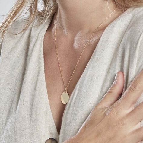 Pendentif Sirona Pastille Gravable Or Jaune - Pendentifs Femme | Marc Orian