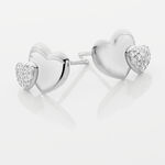 Boucles D'oreilles Puces Flamen Argent Blanc Oxyde De Zirconium - Puces Femme | Marc Orian