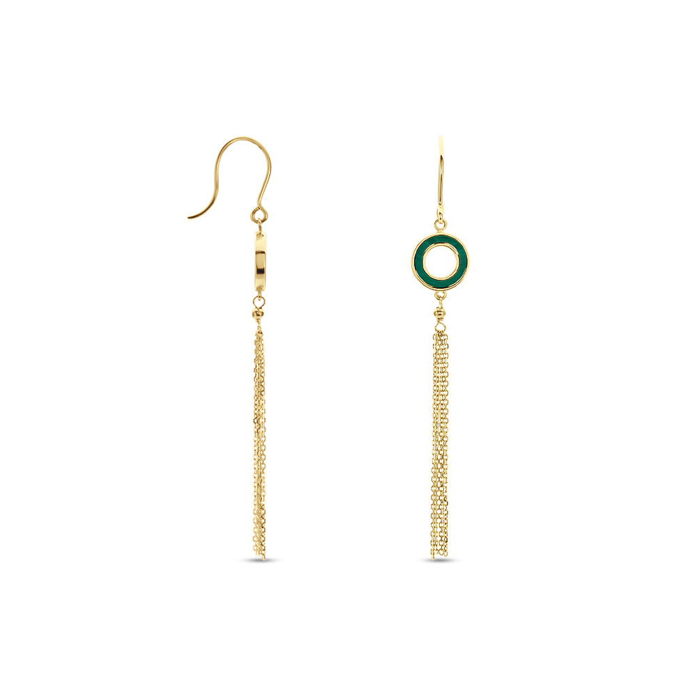 Boucles D'oreilles Pendantes L'incessante Or Jaune Malachite - Pendantes Femme | Marc Orian