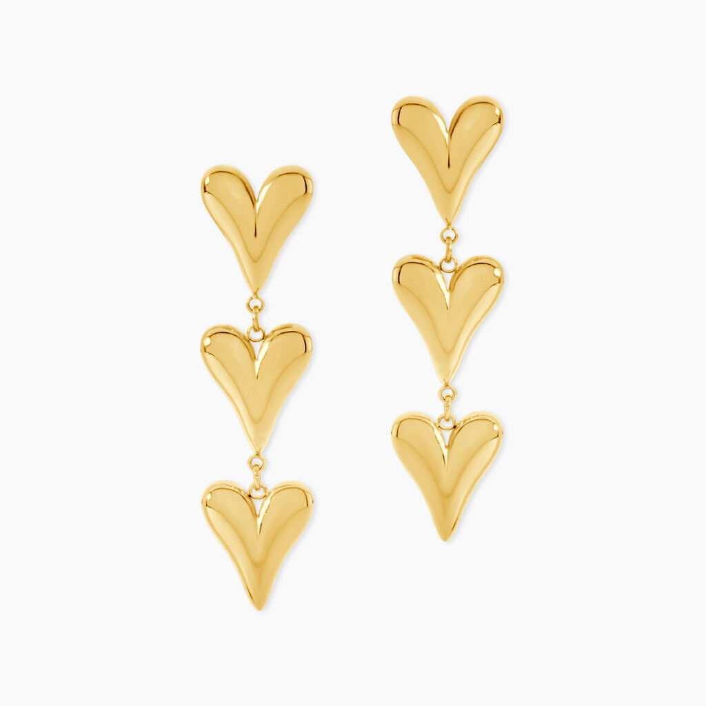 Boucles D'Oreilles Pendantes Suzan Acier Jaune - Pendantes Femme | Marc Orian
