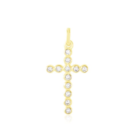 Pendentif Canice Croix Or Jaune Oxyde De Zirconium - Pendentifs Femme | Marc Orian