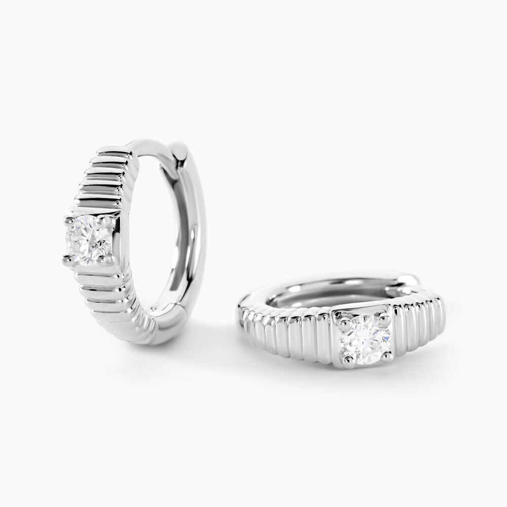 Créoles Florance Argent Blanc Diamant Synthétique - Créoles Femme | Marc Orian