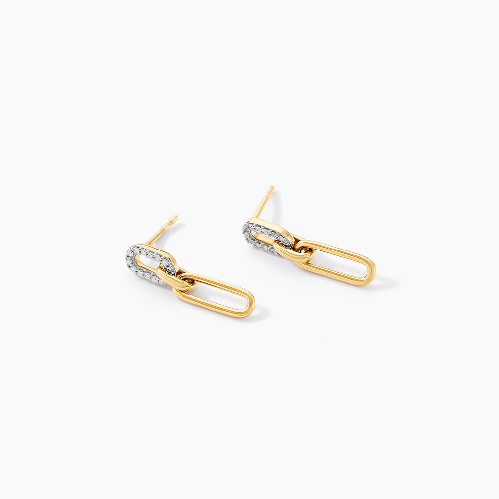 Boucles D'oreilles Pendantes Infinite Love Or Jaune Diamant -  Femme | Marc Orian