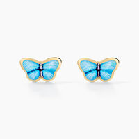 Boucles D'oreilles Puces Sulivia Papillon Or Jaune