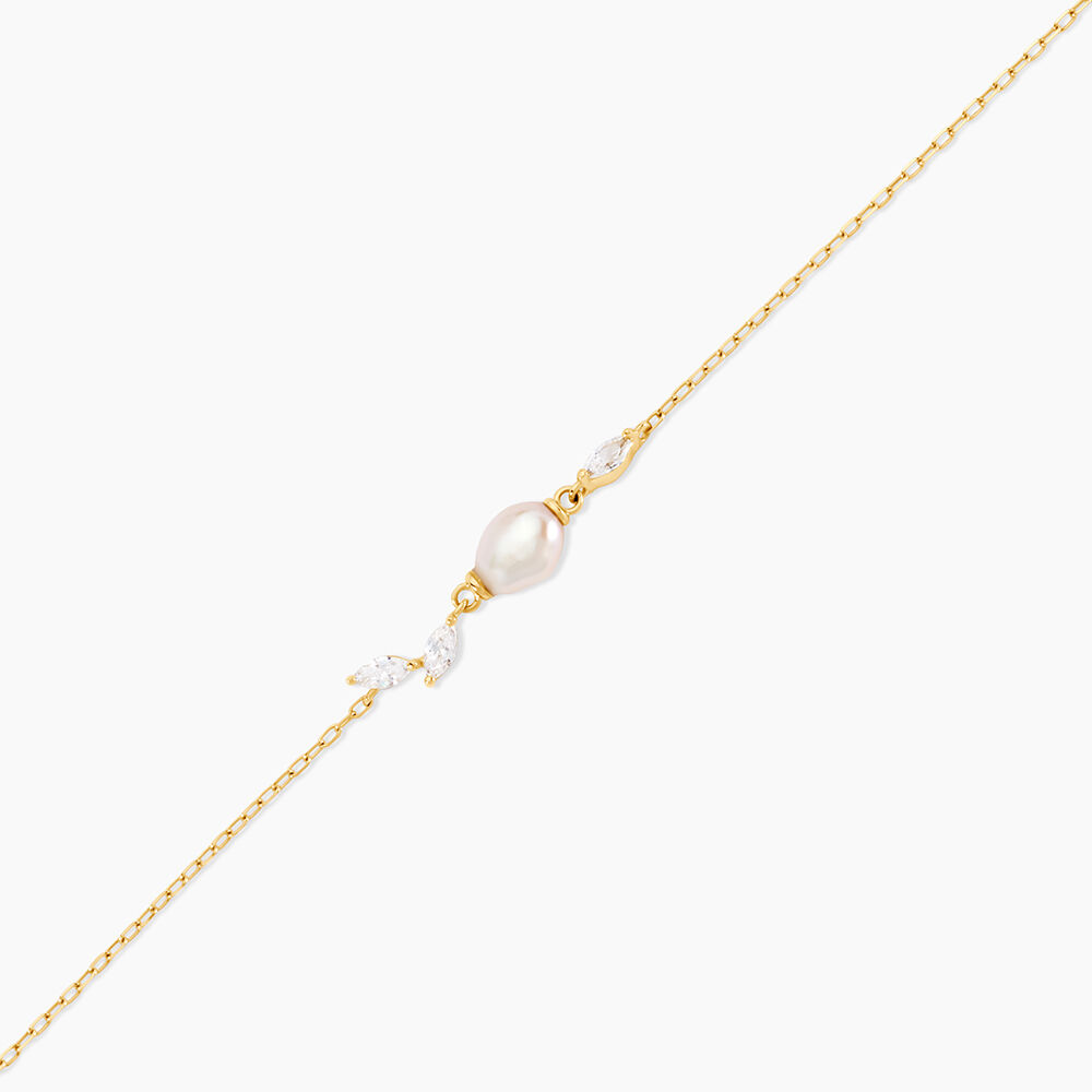 Bracelet Viggo Or Jaune Perle De Culture Oxyde De Zirconium - Bracelets chaînes Femme | Marc Orian