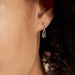 Boucles D'oreilles Pendantes Katiouchka Or Blanc Emeraude Diamants - Boucles d'oreilles mariage Femme | Marc Orian