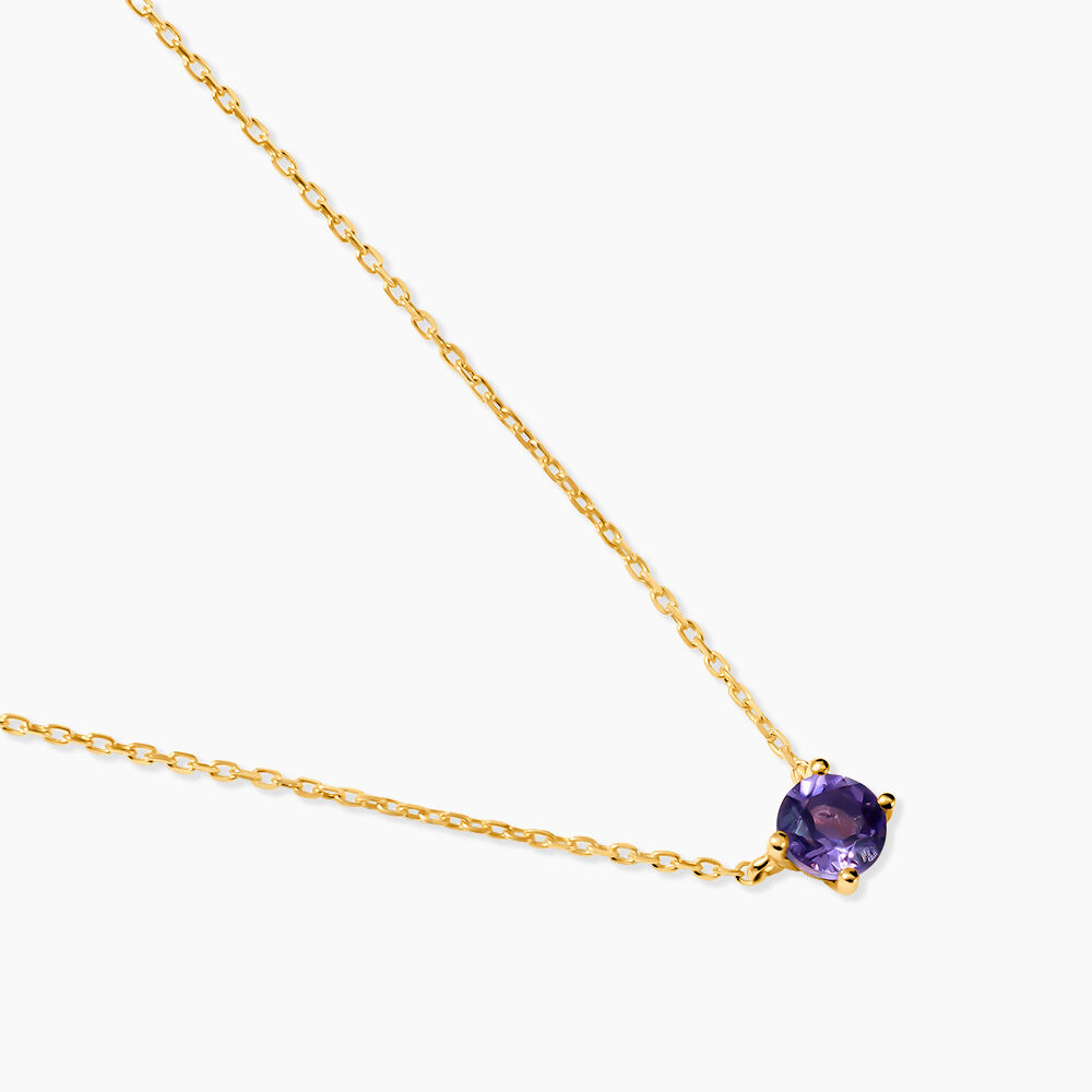 Collier Safae Or Jaune Am&eacute;thyste - Colliers avec pierres Femme | Marc Orian
