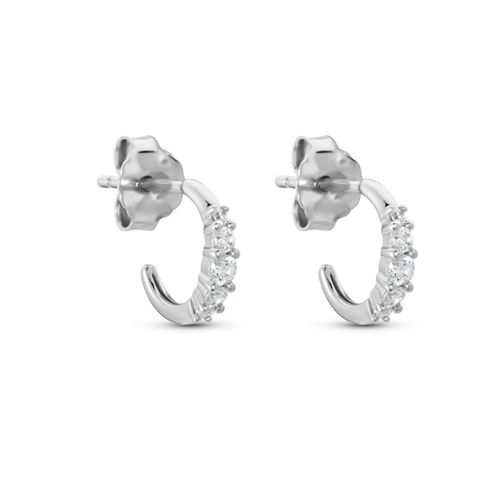 Créoles Anemone Argent Blanc Oxyde De Zirconium - Créoles Femme | Marc Orian