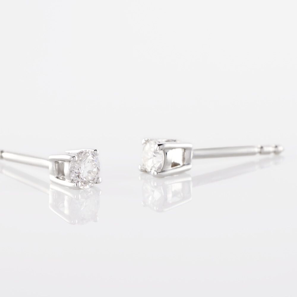 Boucles D'oreilles Puces Or Blanc Victoria Diamants - Puces Femme | Marc Orian