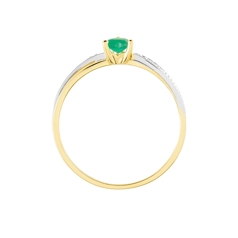 Bague Skylar Or Bicolore Emeraude Diamant - Bagues vintage Femme | Marc Orian