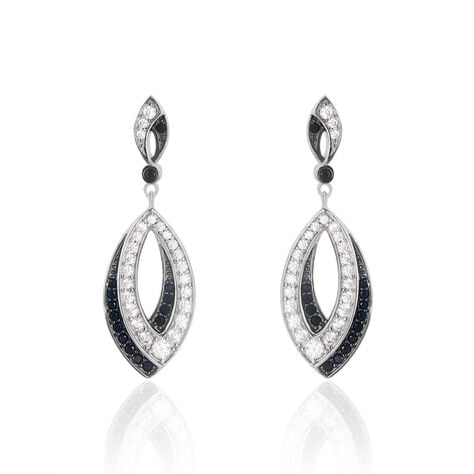 Boucles D'oreilles Pendantes Liv Argent Blanc Oxyde De Zirconium - Pendantes Femme | Marc Orian