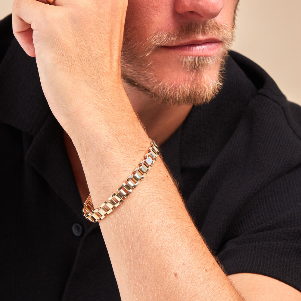 Bracelet Panther Or Jaune Diamant - Bracelets mailles Homme | Marc Orian