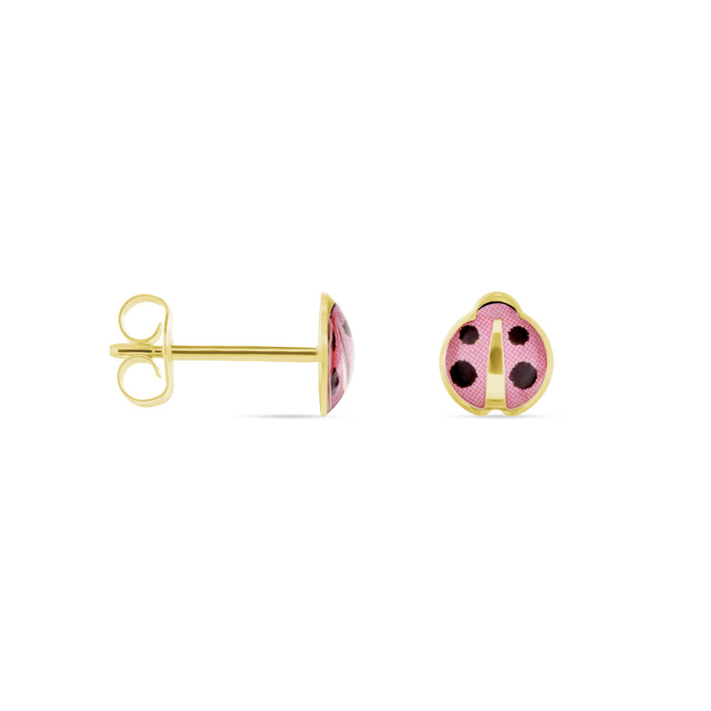 Boucles D'oreilles Puces Helidie Coccinelle Or Jaune - Puces Enfant | Marc Orian