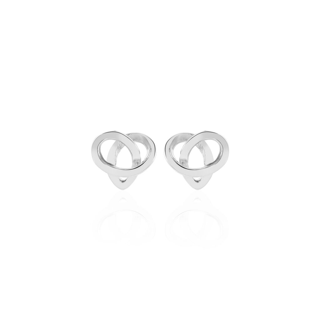 Boucles D'oreilles Puces Shainy Argent Blanc - Puces Femme | Marc Orian