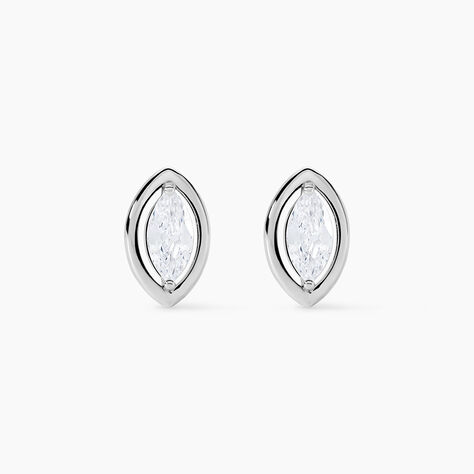 Boucles D'oreilles Puces Arone Argent Blanc Oxyde De Zirconium - Pendantes Femme | Marc Orian