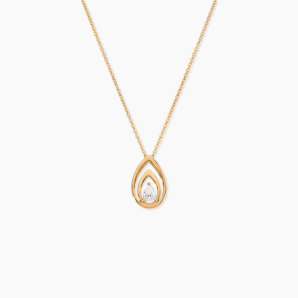 Collier Loetitia Plaqu&eacute; Or Jaune Oxyde De Zirconium - Colliers avec pierres Femme | Marc Orian