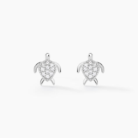 Boucles D'oreilles Puces Desert Argent Blanc Oxyde De Zirconium - Puces Femme | Marc Orian