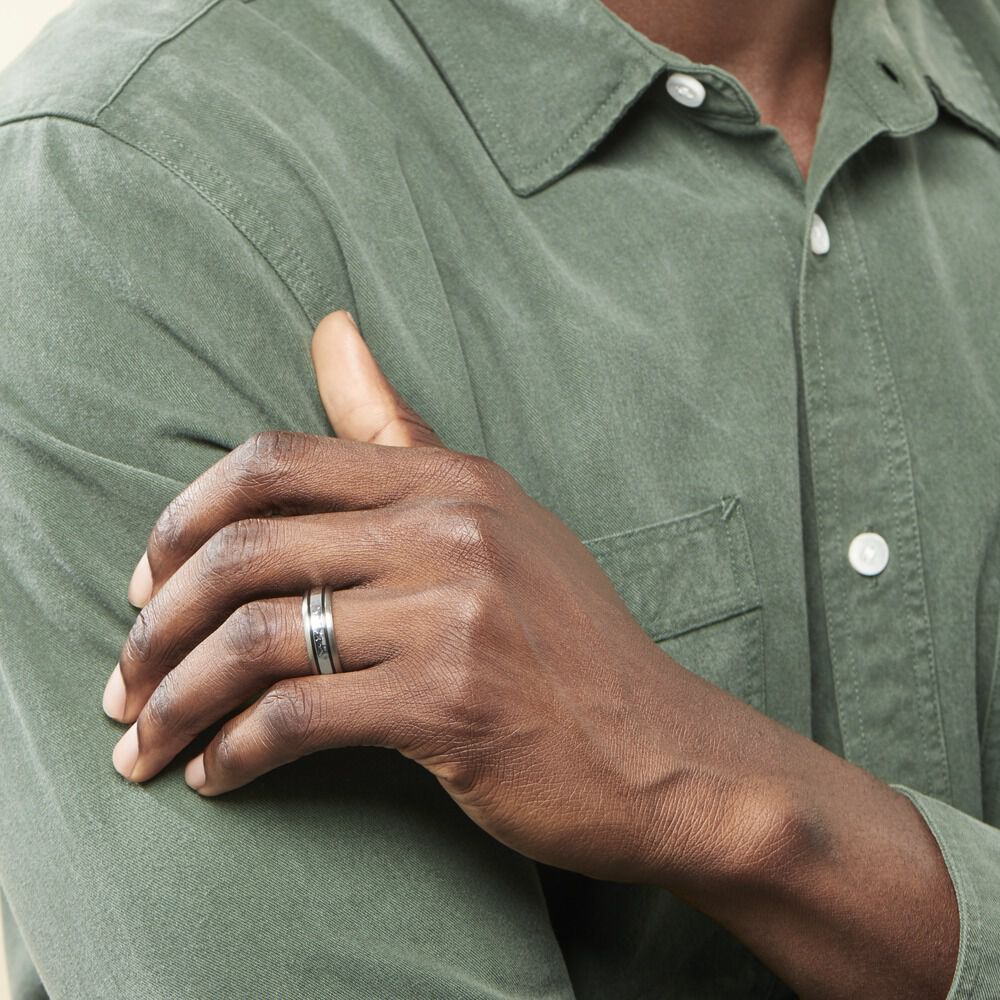 Bague Mollie Acier Blanc - Bagues Homme | Marc Orian